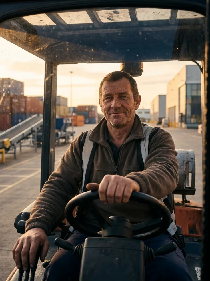 Fahrer am Arbeitsplatz